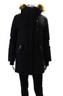 Mackage Womens Cotton Fur Trimmed Removeable Hooded Puffer Coat Black Size XS