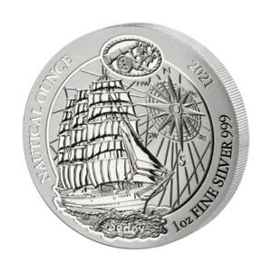 2021 Rwanda Nautical Ounces - Sedov 1 oz Silver RWF Franc50 Coin GEM BU