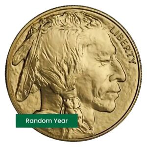 1 oz Gold Buffalo Coin BU - Random Year - $50 US Gold .9999 Fine