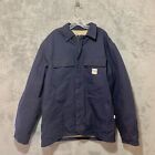 Carhartt FR Flame Resistant Jacket Men Sz Large Tall FRC066 Navy Canvas Quilted