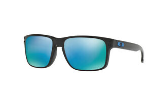Oakley Men's Holbrook Blue Prizm Rectangular Sunglasses Black Matt Frames