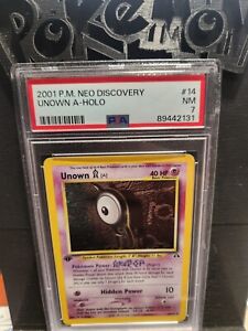 2001 Pokemon Neo Discovery Unown A Holo #14 PSA 7 1st Edition