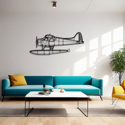 DHC-2 MK III Turbo Beaver Silhouette Metal Wall Art, Airplane Silhouette Wall De