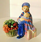 Vtg. Royal Doulton Curley Knob Figurine Flower Seller Lady with Baby HN1627 RARE