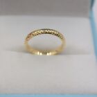 Fine Real 18K Yellow Gold Woman Ring Full Star Pattern Band Ring 2.5mmW 0.7-1g