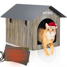 Heated Cat House, PETNF Waterproof Cat House for Indoor Outdoor Cats in Winter,