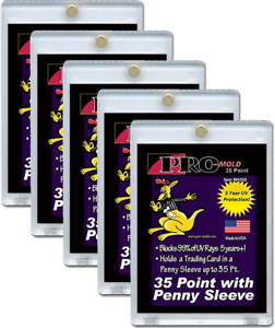 5-Count Pro-Mold 35Pt. Magnetic One-Touch Card Holders Holds Sleeved Card
