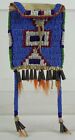 1890s NATIVE AMERICAN SIOUX INDIAN BEAD DECORATED HIDE MIRROR BAG / RATION POUCH