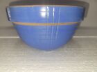 Vintage Early 1900s Unmarked Mixing Bowl Blue Square Bottom Very Unusual McCoy?