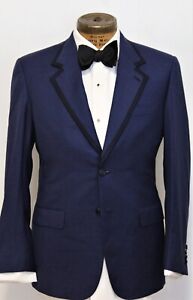 Brioni Ventiquattro Virgilio Blue Wool/Silk Formal Jacket 40R/50R Made In Italy