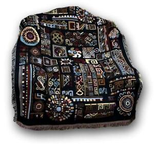 DaDa Bedding Ethnic Ornaments Geometric Black Tapestry Throw Blanket, 50
