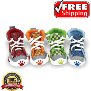 4pcs Pet Dog Boots Puppy Sports Anti-slip Shoes Sneakers For Small Dogs Football