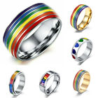Rainbow Pride Rings Titanium Steel Men/Women Couple Band Statement Jewelry Gifts