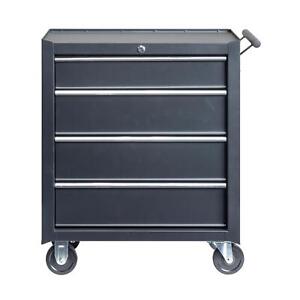 4-Drawer Rolling Tool Chest with Lock&Key & Drawer Liners Tool Storage Cabinet