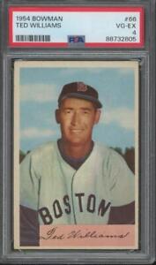 1954 Bowman TED WILLIAMS #66 Boston Red Sox HOF PSA 4 JA1
