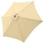 9ft Patio Umbrella Replacement Canopy Market Beach Oxford Top Cover 6 Ribs Beige