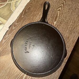 Vintage Vollrath Ware #8 Cast Iron Skillet, Fully Restored, Sits Flat!