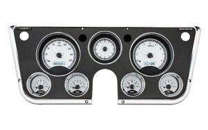 1967-72 Chevrolet Truck C10 VHX Dakota Digital Gauges Silver/White Analog Clock
