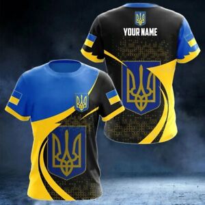 Personalized Ukraine T-Shirt Ukraine Flag With Trident Symbol Ukrainian Shirt