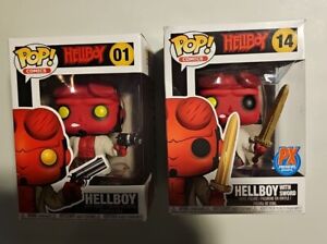Funko Pop Comics Hellboy bundle Hellboy With Sword #14 PX Previews & hellboy #01