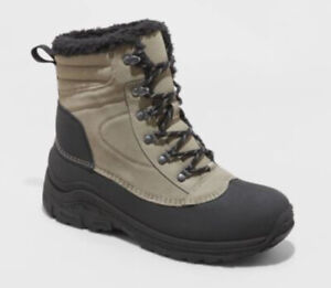MEN’S BLAISE WATERPROOF WINTER BOOTS - ALL IN MOTION - SIZE 9 Gray - NEW