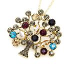 Fashion Women Crystal Rhinestone Tree of Life Pendant Chain Necklace/Brooch Pin