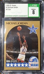 New Listing1990-91 NBA Hoops All-Star #5 Michael Jordan GOAT MJ HOF CHI Bulls NM-MT CSG 8