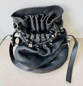 Alexander Wang, Diego Bucket Bag, Black Leather With Nickel Hardware