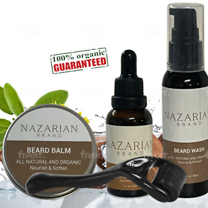 Nazarian Finest Beard Growth Set Special Beard Care Kit Accessories for Men