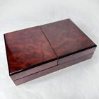 Bombay Company Brown Lacquer Playing Card Box 2 Decks Pop Up Holder 2006