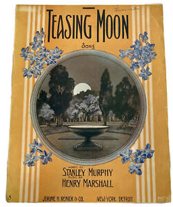 Teasing Moon by Murphy & Marshall Large Format Sheet Music Artwork 1912