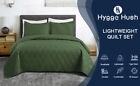 Hygge Hush Green L Embossed Coverlet Reversible Bedspreads Twin Size Bed Quilts