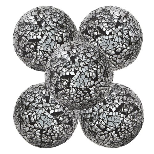 5 Pack Glass Orbs Decorative Balls Bowl Fillers for Room Home Party Décor 3 In
