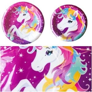 Cute Sparkling Unicorn Birthday Party Supplies Plates Napkins Free Ship Kid New