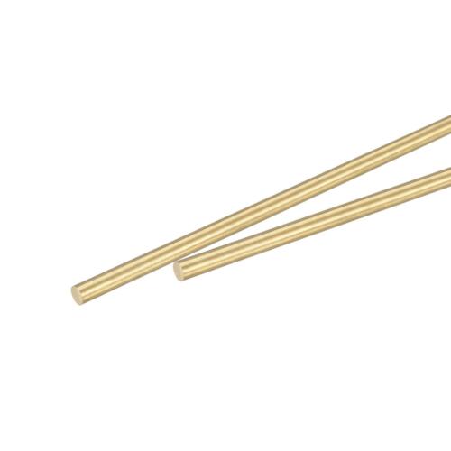 3mm Diameter 450mm Length Brass Solid Round Rod for DIY Craft 2Pcs
