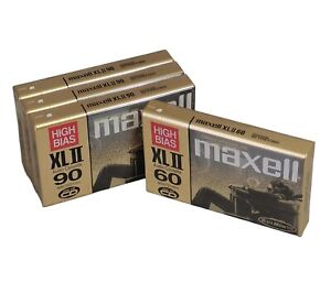 Lot 4 Maxell XLII High Bias Blank Audio Cassettes 90 Minutes and 60 Minutes NEW