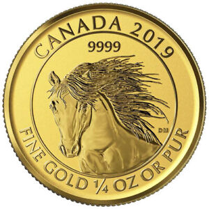 2019 1/4 oz Canadian Gold Wild Horse Reverse Proof Coin