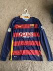 2015 FC Barcelona Home Long Sleeve Jersey #10 Messi Rare SMALL
