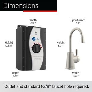 New ListingInSinkErator HOT250 INSTANT Hot Water System / Dispenser / Faucet - Satin Nickel