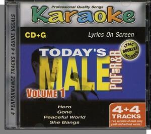 Karaoke CD+G - Today's Pop & R&B Male, Vol 1 - New 4 Song CD! Peaceful World