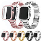 Stainless Steel Band +Bling Case for Apple Watch Series 5 4 3 2 1 38/40/42/44mm