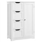 Bathroom Floor Cabinet with 4 Drawers and Inner Adjustable Shelf Cabinet, Used