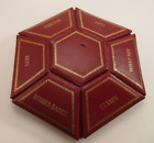 Vintage 1959 Red and Gold Trim Multi Compartment Hexagon Desk Office Organizer