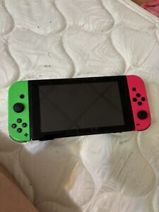 Nintendo Switch For Parts Or Repair Pink And Lime Green Joy-Con Controllers
