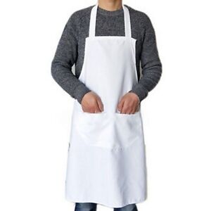 Kitchen Chef Bib Apron Cooking 2 Pockets Waterproof Butcher Catering Restaurant