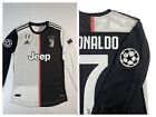 Cristiano Ronaldo #7 Juventus Home Retro Jersey 19/20 With UCL Patch Long Sleeve