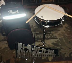 Pearl Xylophone and Snare Drum Set  With Rolling Cart