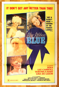 BLUE RIBBON BLUE - Seka, Veronica Hart - 1985 Original XXX Movie poster 27x41