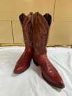 Justin Lizard Skin Exotic Leather Western Cowboy Work Boots SZ 12 D
