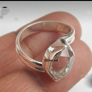 Herkimer Diamond Gemstone 925 Sterling Silver Ring Mother's Day Jewelry KA-70